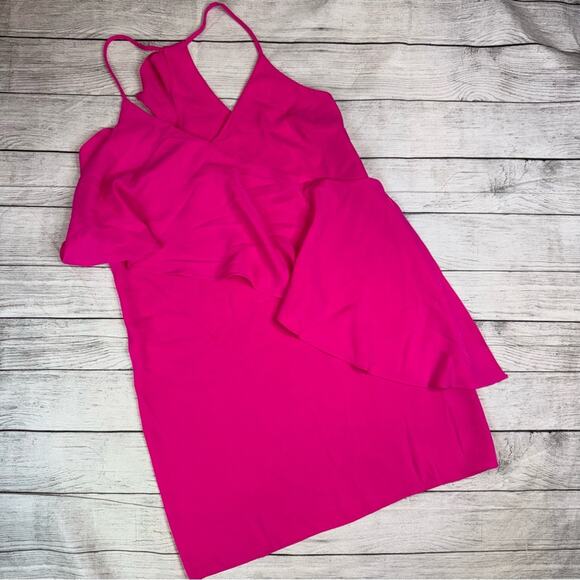 Amanda Uprichard NWT Pink Ruffle Mini Dress Size XS - Picture 2 of 7